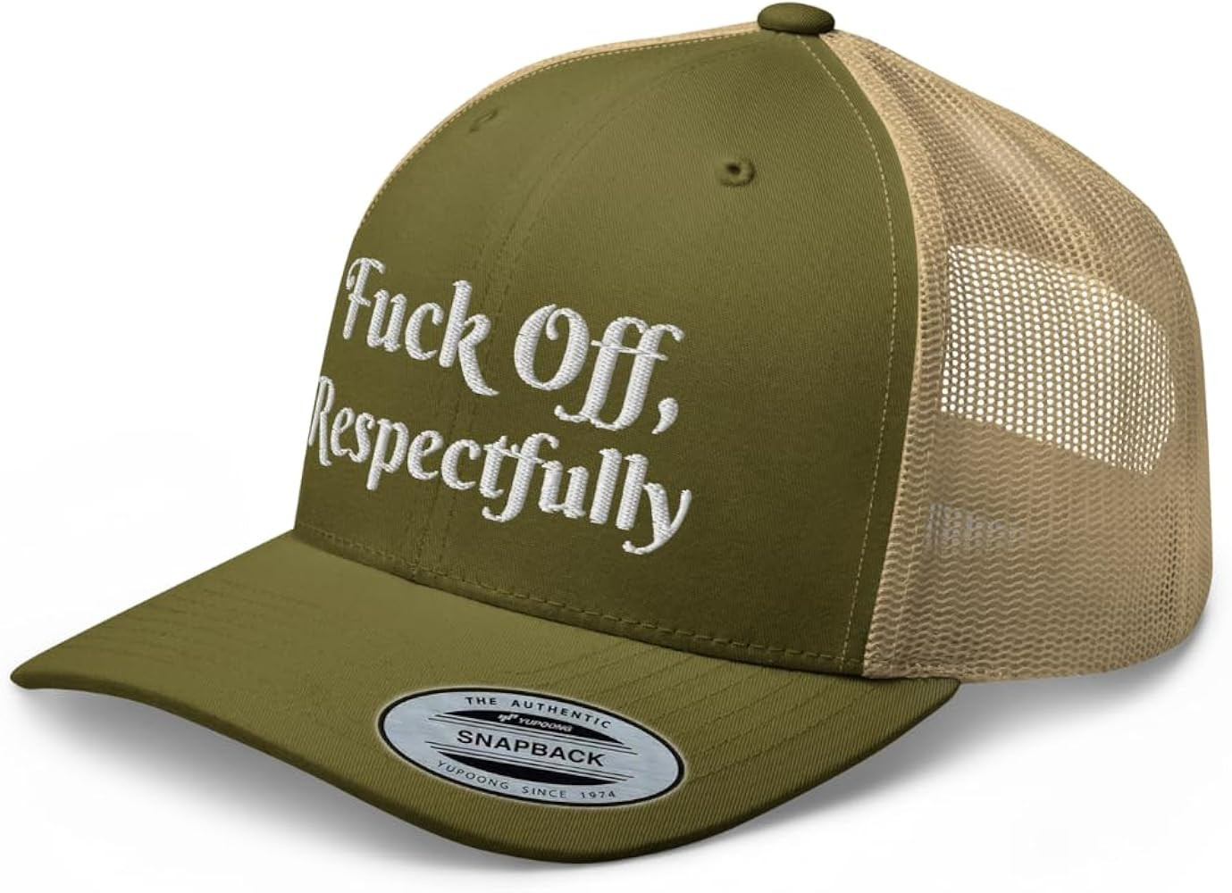 Fuck Off Respectfully Curved Bill Trucker Hat Mid Crown Adjustable Funny Cap | Amazon (US)