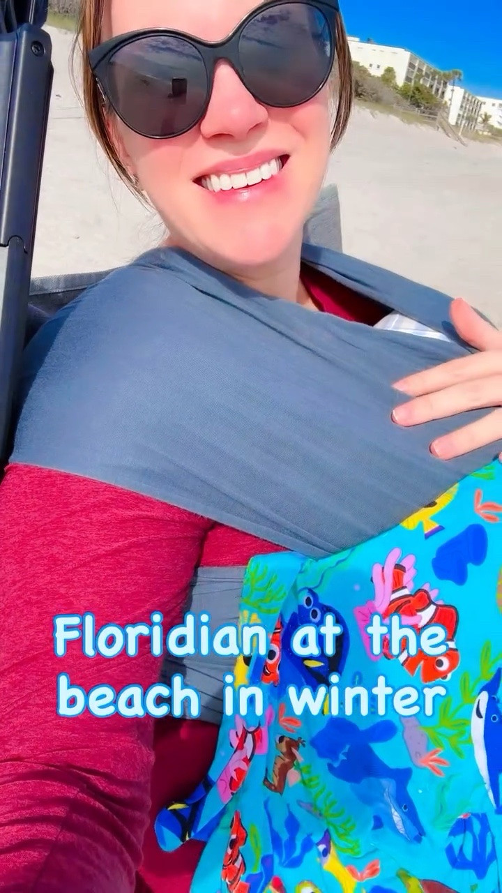 Meanwhile the tourists were in swim suits… comfy beyond yoga style. Baby’s first beach visit and he stayed all bundled up in my favorite solly wrap and Little Sleepies swaddle 

#LTKMidsize #LTKBaby #LTKmomlife