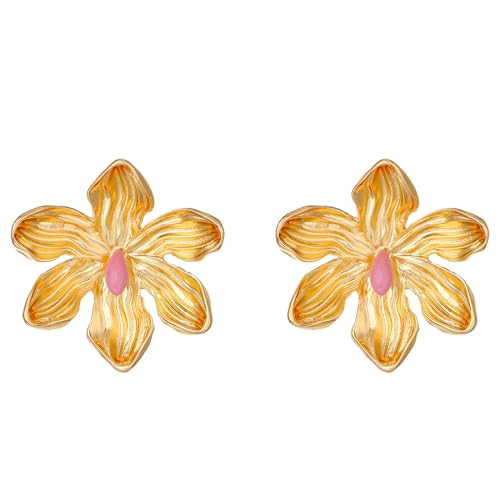 Colorful Flower Earrings,Vintage Exaggerated Flower Stud Earrings Chunky Floral Earrings Flower S... | Amazon (US)