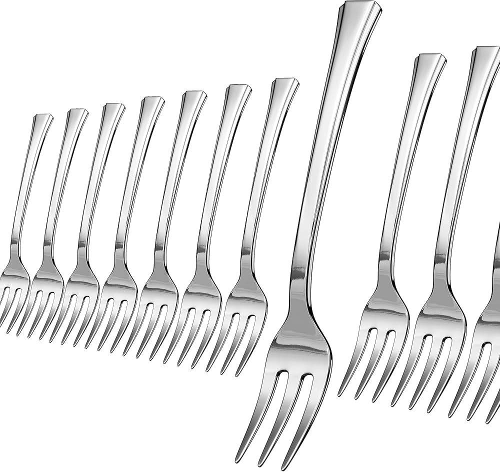 Exquisite Plastic Mini Forks 100CT Premium Quality Silverware Silver Look Alike Heavy Duty Plasti... | Amazon (US)