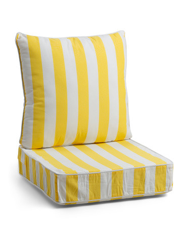 Cabana Stripe Outdoor Deep Seat Cushion And Pillow Set | Polyester | Marshalls