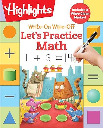 Write-On Wipe-Off Let's Practice Math (Highlights Write-On Wipe-Off Fun to Learn Activity Books) | Amazon (US)