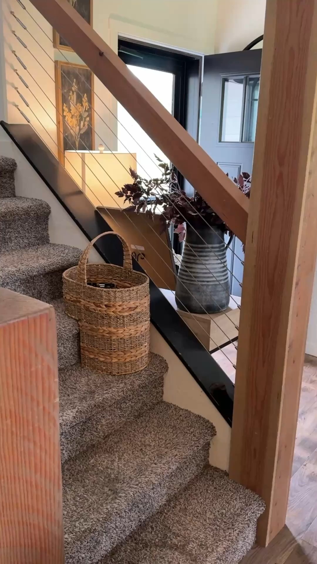 Basket for stairs, stair basket, baskets uses, home finds, home decor 

#LTKHome