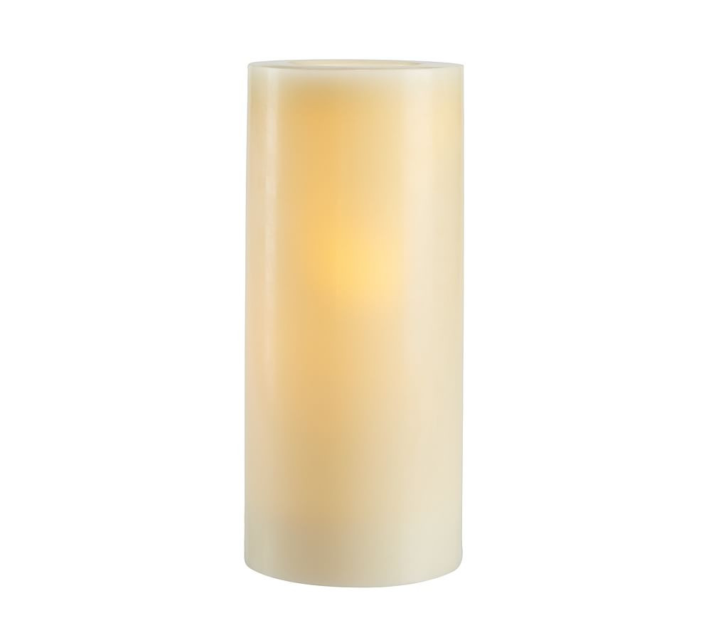Standard Flameless Wax Pillar Candle - Ivory | Pottery Barn (US)