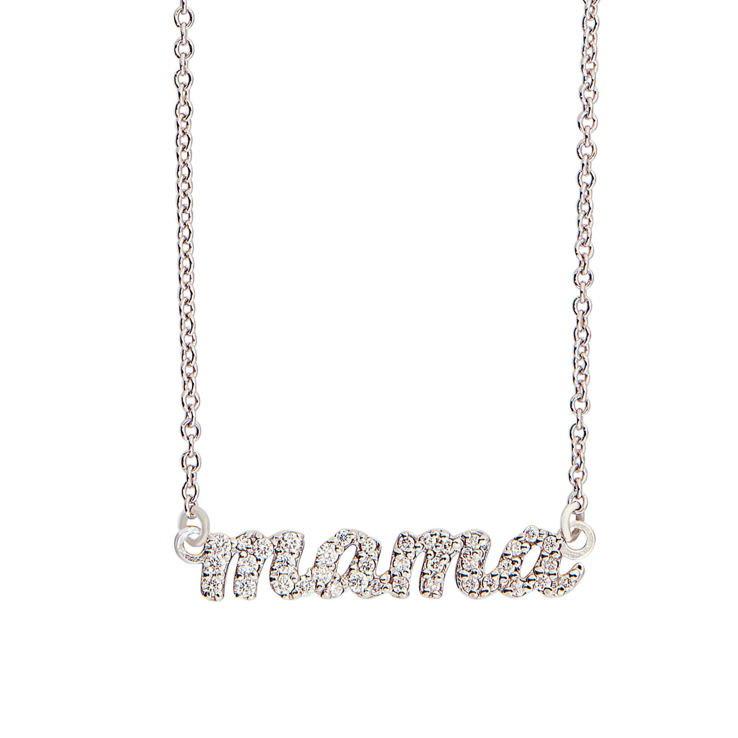 Pavé Script Mama Necklace | Tiny Tags