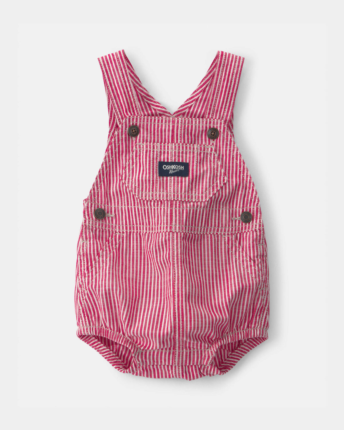 Baby Hickory Stripe Bubble Romper - Red/Ivory | Carter's Inc