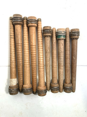 Wood Spools Wooden Quills 7 3/8" and 8 3/4" Reclaimed Primitive lot of 10 | eBay | eBay US