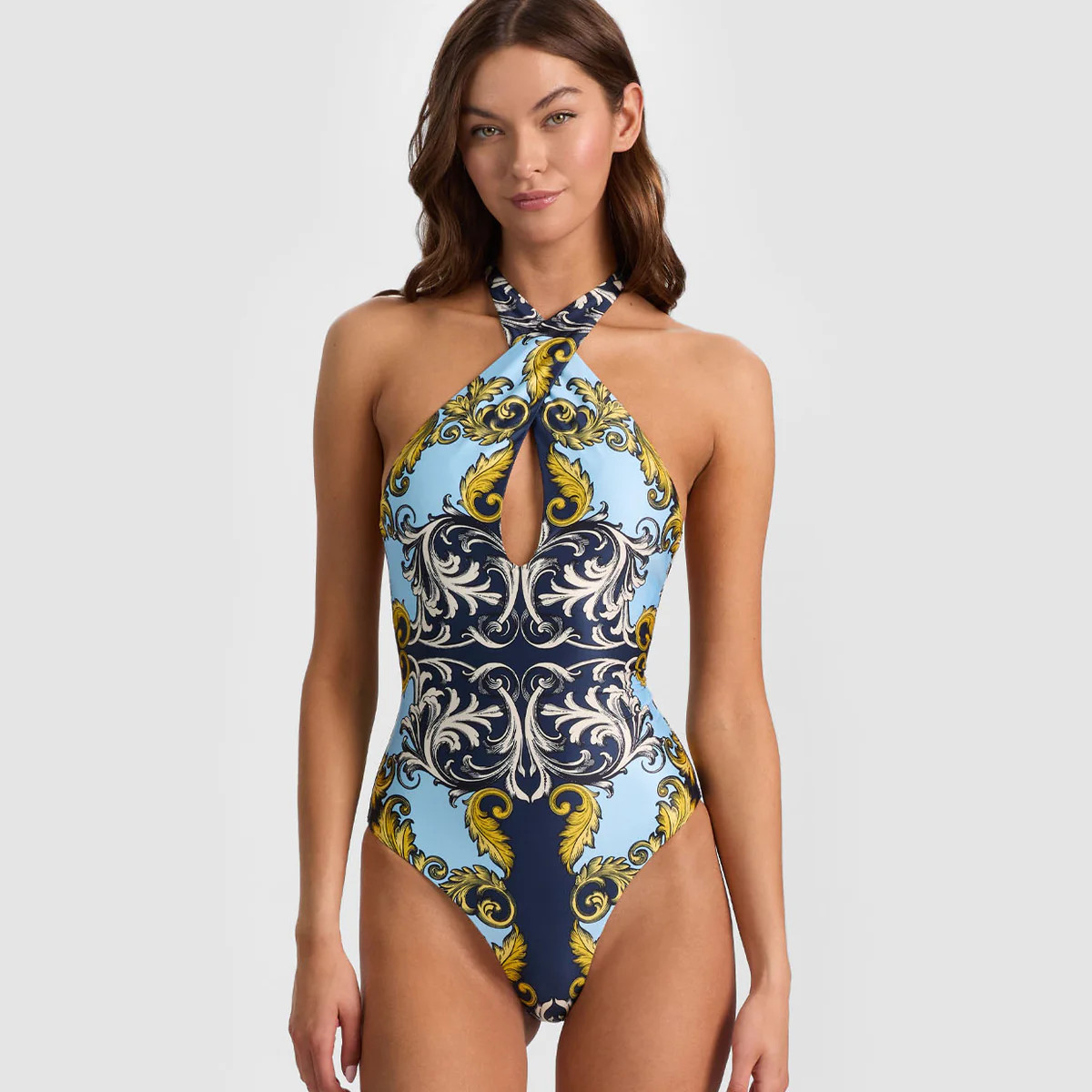 Antique Scroll Cross Front One Piece | PQ Swim | PQ Swim