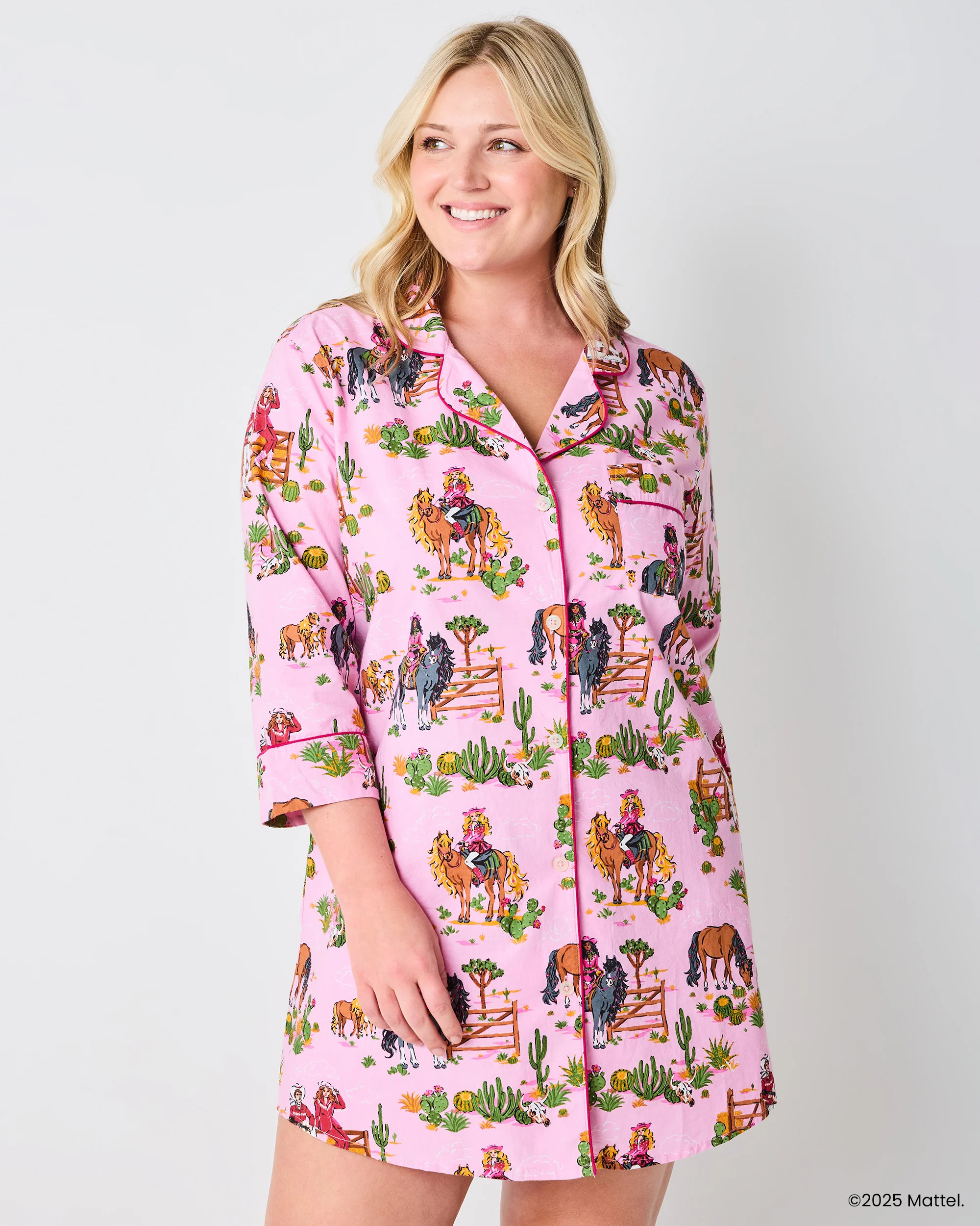 Barbie™ + Printfresh Western Barbie - Sleep Shirt - Cowgirl Pink | Printfresh