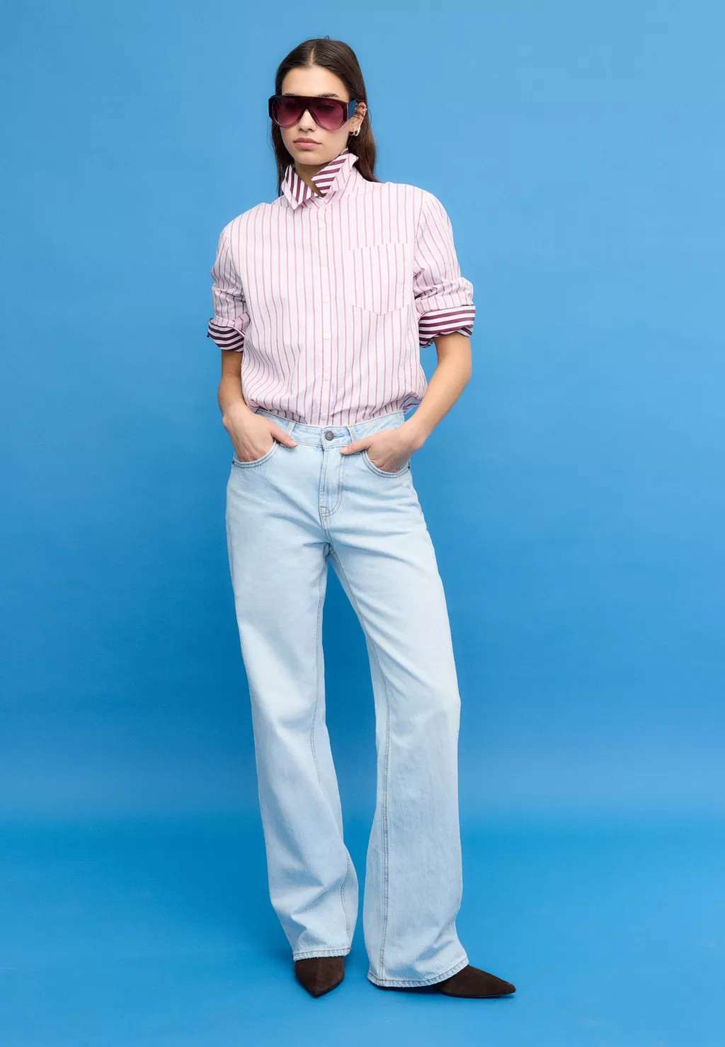 D92 straight wide-leg jeans - Women's Petite & Tall | Stradivarius United Kingdom | Stradivarius (UK)