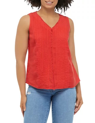 Women's Sleeveless Linen Blend Tank | Belk