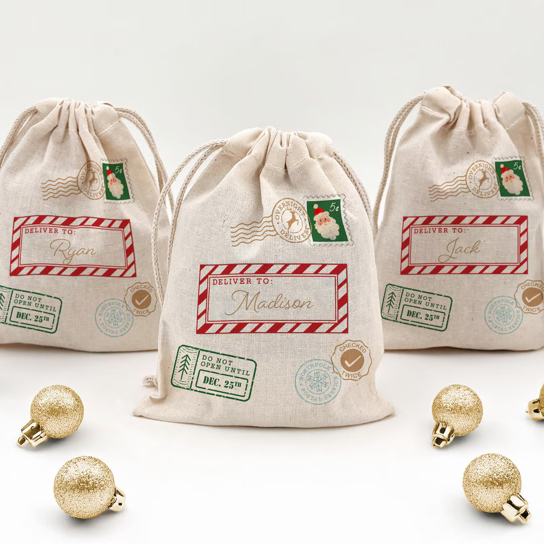 Personalized Mini Santa Sack, Drawstring Christmas Goodie Bag, Special Delivery, Do Not Open Unti... | Etsy (US)