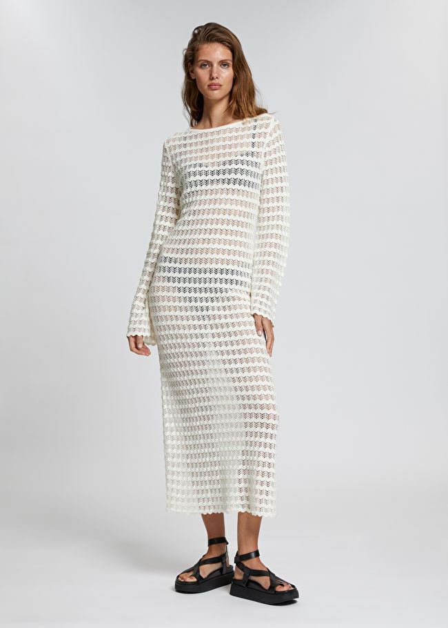 Open Tie-Back Pointelle Knit Dress | & Other Stories US