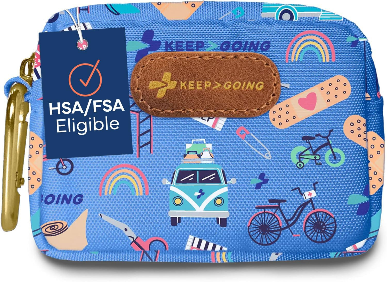 KeepGoing Small Travel First Aid Kit Kids – 60 Pc. Mini First Aid Kit for Purse, Diaper Bag, & ... | Amazon (US)