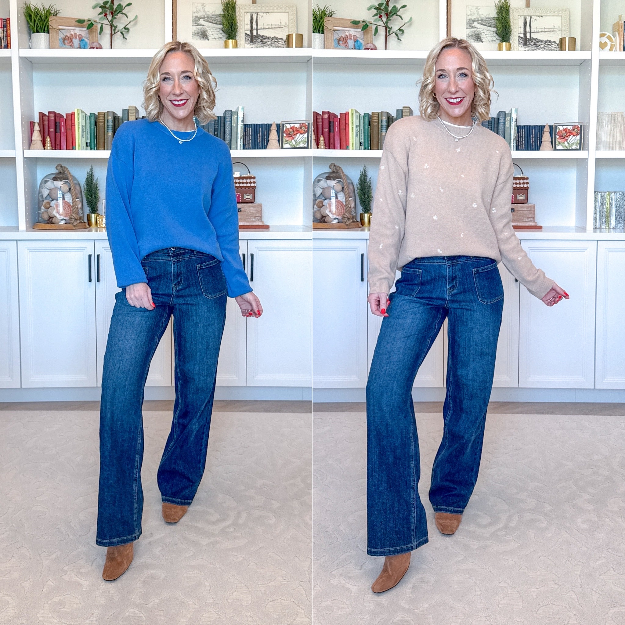 Amazon - sweaters to take you from winter to spring 

Adjustable Waist High Waisted Wide Leg Jeans - size small. 5 washes (mine is the Dark Blue). 

Cotton Crew Neck Sweater - size small. 4 colors. 

Embroidered Floral Crew Neck Sweater - size small. 2 colors.

* Ankle boots - tts.

 

#LTKFindsUnder50 #LTKSeasonal #LTKOver40