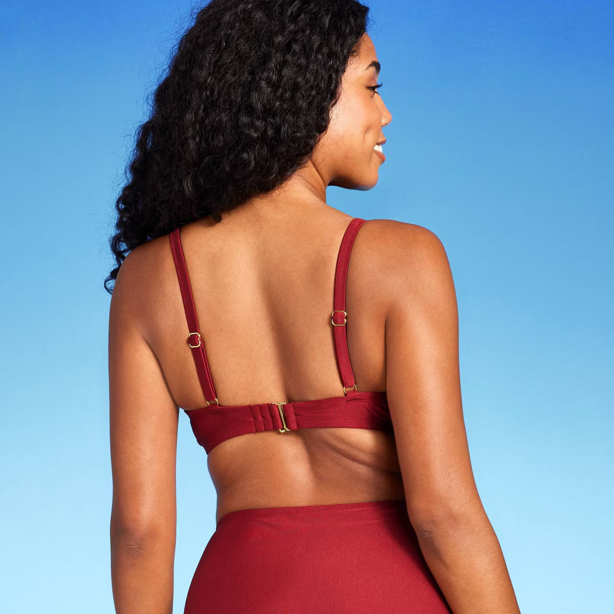 Women's Tie Detail Underwire Bikini Top - Shade & Shore™ Red Shine 34A | Target