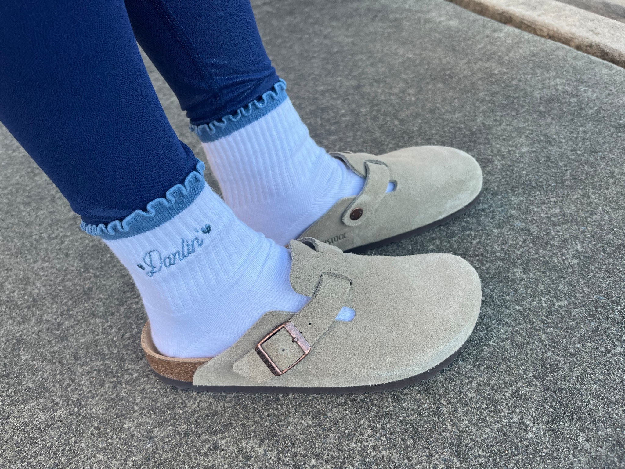 It’s finally cooled off enough in the South to wear socks, and my Draper James x Rustler Hat Co socks I bought at the Draper James Pop-Up in Chapel Hill a couple months ago look perfect with my Birkenstock Boston clogs! I love the precious ruffle detail at the top and & “Darlin’” embroidered on the sides! The perfect embodiment of Southern Style in a sock! 
 
These socks are already sold out on the Draper James website, but still available on the Rustler Hat Co site. Grab a pair while you still can! These would make great stocking stuffers!

Ruffle socks, fall style, fall accessories 



#LTKFindsUnder50 #LTKStyleTip #LTKShoeCrush