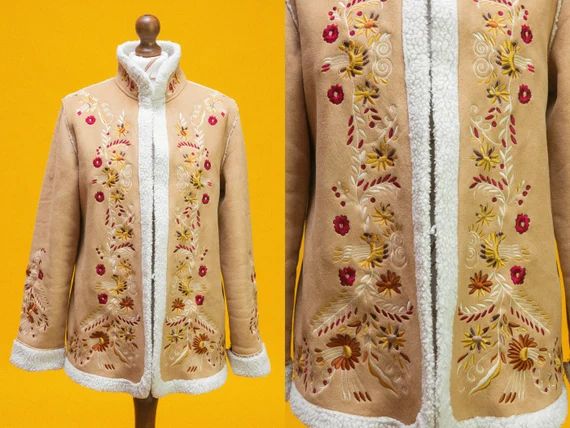 Beautiful Afghan Style Embroidered Vegan Jacket. Faux Fur | Etsy | Etsy (AU)
