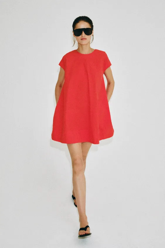 ZW COLLECTION POPLIN MINI DRESS | Zara US