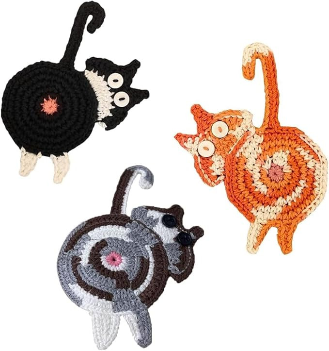 Drink Coaster | Cat Gifts for Cat Lovers,Fun Woven Creative Coasters,Cute Coffee Coaster for Home... | Amazon (US)