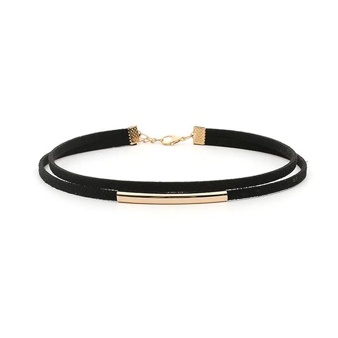 Cliory Black Choker Necklace Fashion Collar Necklaces for Women and Girls (Gold) | Amazon (US)