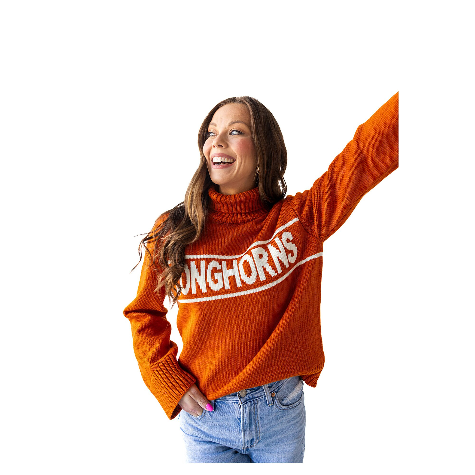 Texas Longhorns Gameday Social Women's Chenille Turtleneck Sweater - Texas Orange | Fanatics