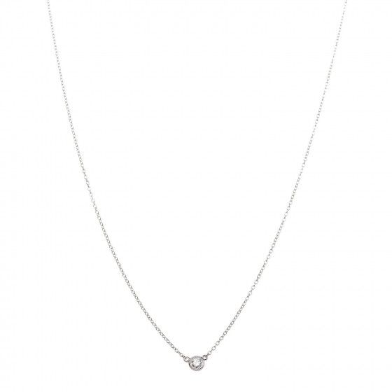 TIFFANY Platinum Diamond .14ct Elsa Peretti Diamonds by the Yard Pendant Necklace | Fashionphile