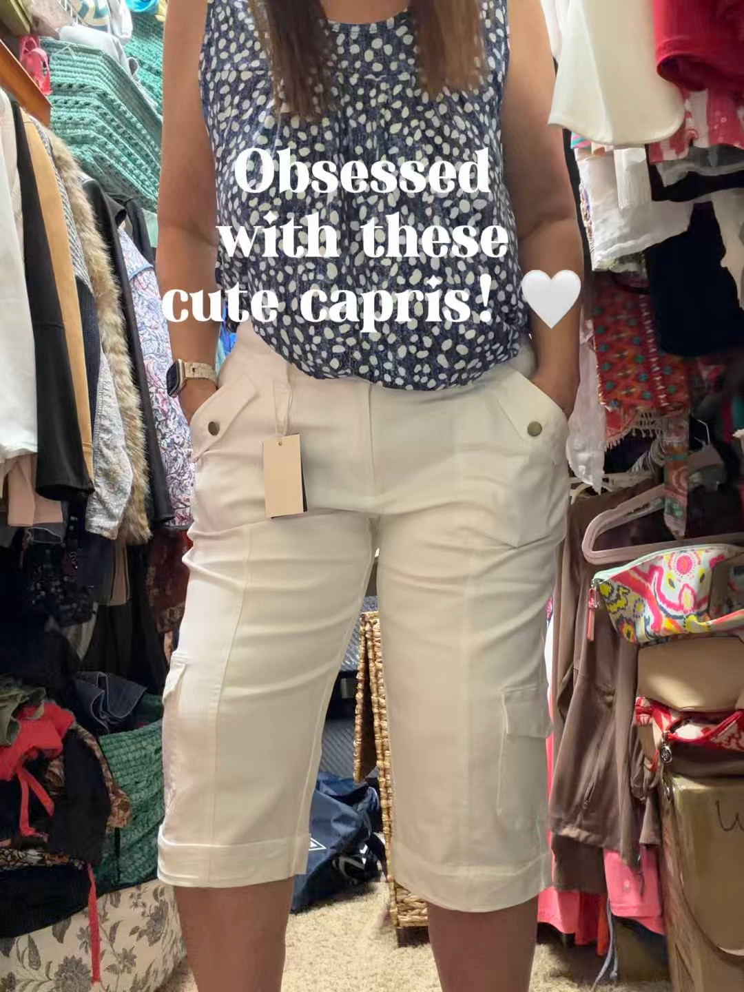 These white cargo capris are such a fun change from my usual summer pants! 🤍 I love the relaxed fit, utility pockets and little button details. They’re lightweight with a bit of stretch and so easy to wear with a simple tank and sandals. A cute casual option for summer errands, travel or vacation days.

#WhiteCapris #CargoCapris #SummerStyle #CasualSummerStyle #WomenOver50Style #Over50Fashion #MidlifeStyle #SummerOutfit #VacationStyle #TravelStyle #LTKOver50 #LTKFashion 

 #LTKootd