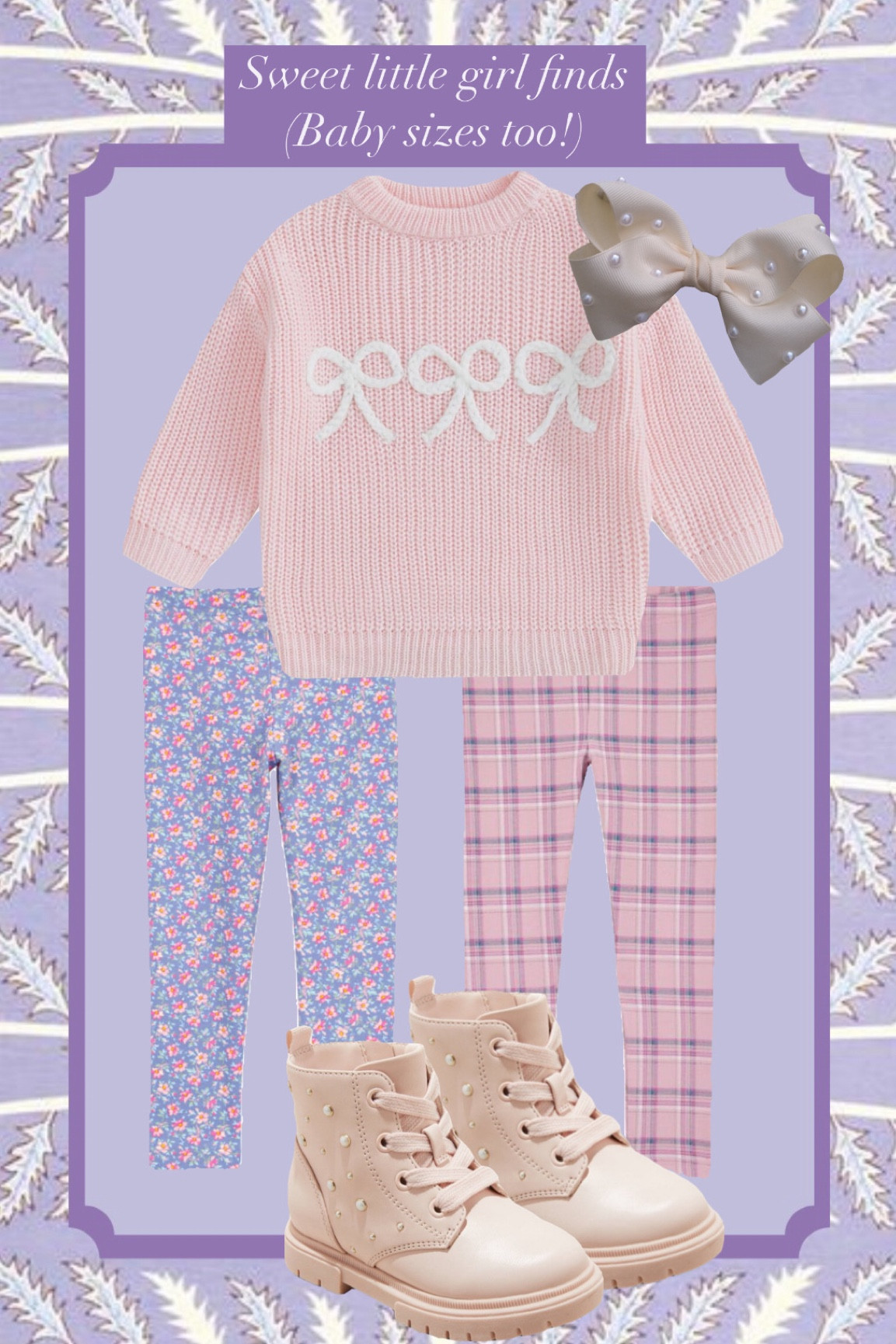 Some sweet little girly finds (we loooove this bow and boots!)