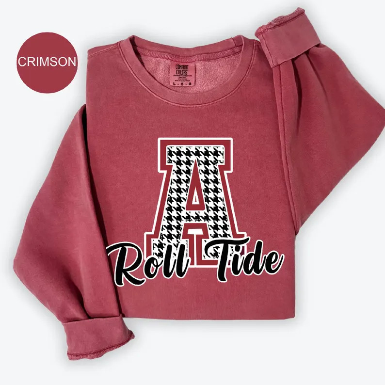 Game Day Comfort Colors Sweatshirt Crimson College Football Graphic Pullover Cute Gift for Alabam... | Etsy (US)