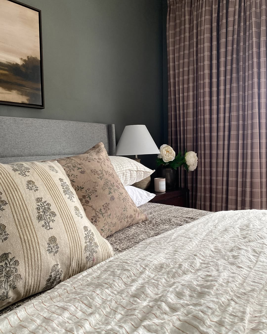 Vivienne Plaid Stripes Linen Curtains & Drapes Soft Top | NeutralCurtains