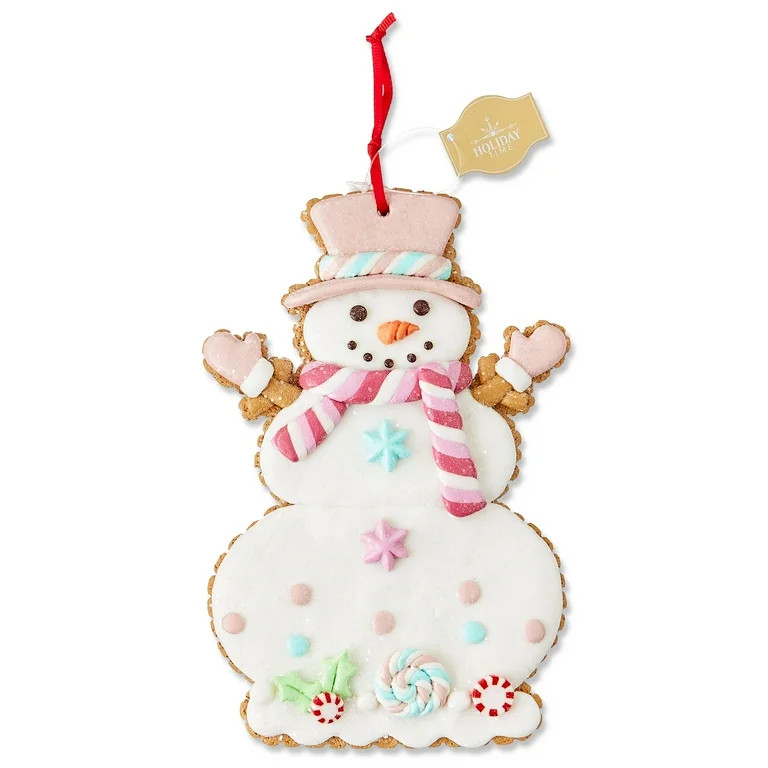 Adorno Navideño Snowman de Pan de Jengibre Gigante de Masa de Arcilla Multicolor, 7.5", de Holid... | Walmart (US)