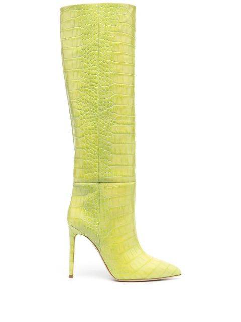 croc-effect knee boots | Farfetch (AU)