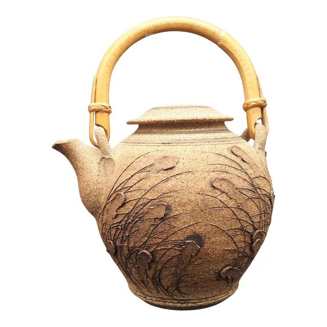 Vintage Meyers Signed Artisan Pottery Clay Tea Pot | Chairish