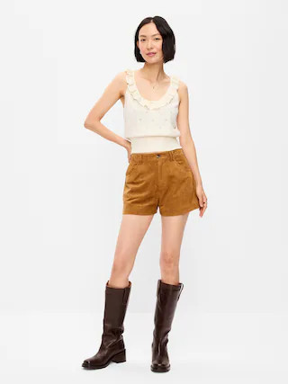 High-Waisted Faux-Suede Shorts | Old Navy (US)