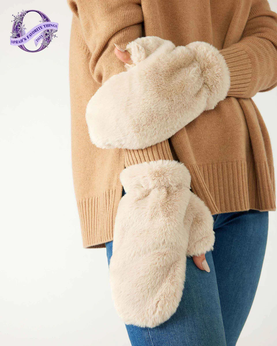 Cozy Cabin Faux Fur Mittens | MERSEA