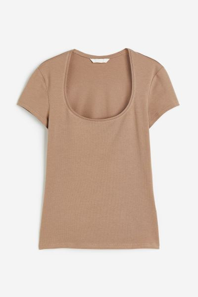 Scoop-neck T-shirt | H&M (UK, MY, IN, SG, PH, TW, HK)