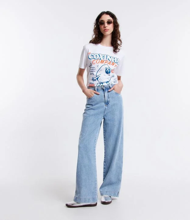 Calça Wide Leg em Jeans com Cinto Afivelado no Cós Alfaiatado Azul - Lojas Renner | Renner (BR)
