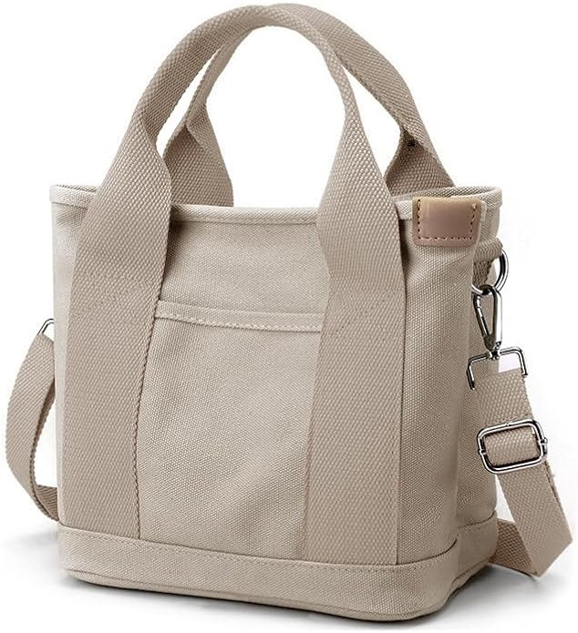 Small Tote Bag with Zipper Tote Bag for Women Canvas Crossbody Bag Shoulder Bag Satchel Hobo Bag ... | Amazon (US)