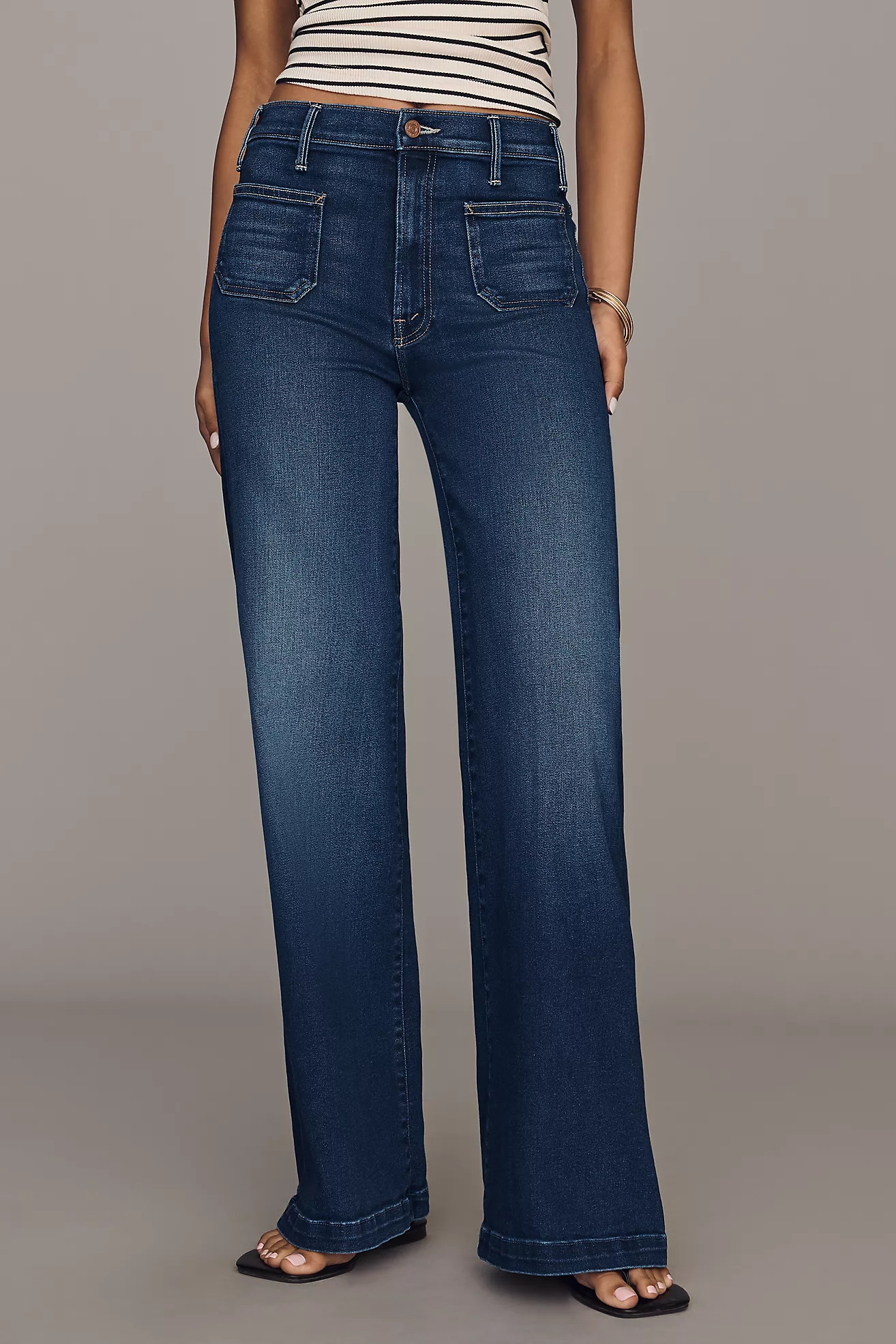 MOTHER Hustler Roller High-Rise Wide-Leg Jeans | Anthropologie (US)