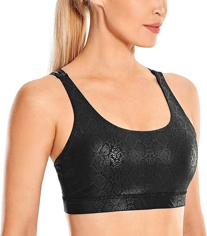 CRZ YOGA Women's Fitness Workout Yoga Bra Strappy Sports Bras | Amazon (US)