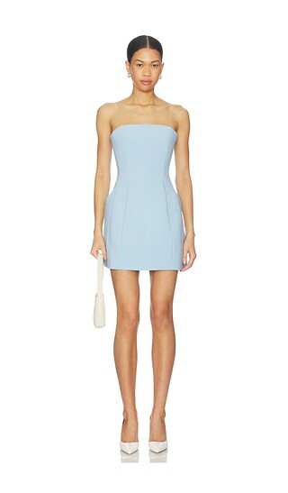 Karoline Hourglass Mini Dress in Soft Blue | Revolve Clothing (Global)