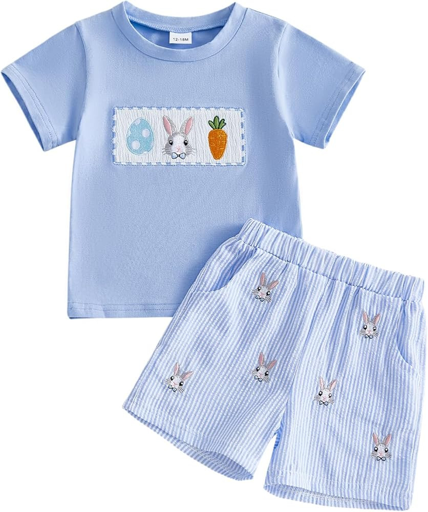 Engofs Toddler Baby Boy Summer Clothes Short Sleeve T-Shirt Tops Shorts Set 2Pcs Casual Outfit | Amazon (US)