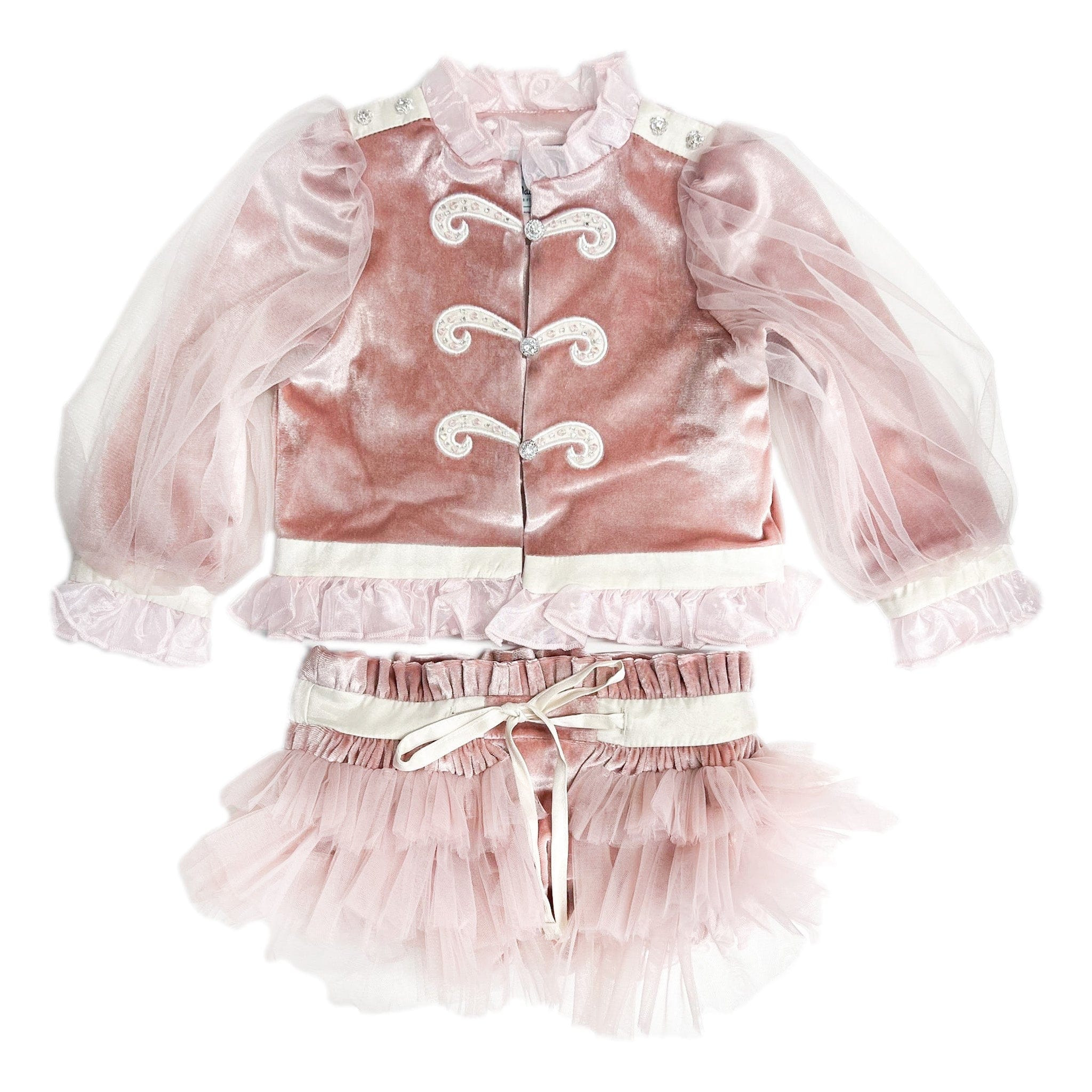 Clara Pink Velour Jacket and Bloomers Set | petite maison kids