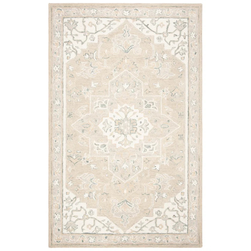 Crossover Handmade Hand Tufted Light Grey / Ivory Rug | Wayfair North America