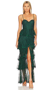 MAJORELLE Zelda Fitz Gown in Emerald Green from Revolve.com | Revolve Clothing (Global)