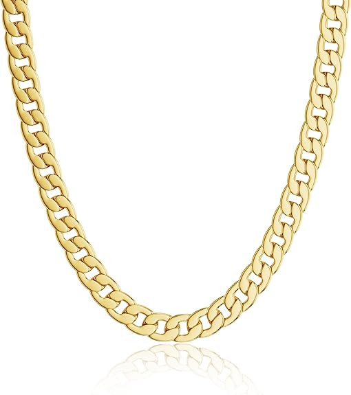 Moodear Gold Necklace for Women Dainty Chunky 14K Gold Plated/Sliver Plated Chain Necklace Cuban ... | Amazon (US)