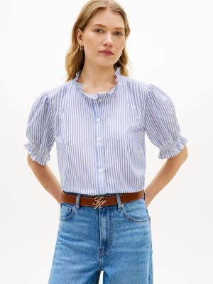 Ruffle Trim Cotton Voile Shirt | Tommy Hilfiger | Tommy Hilfiger (US)