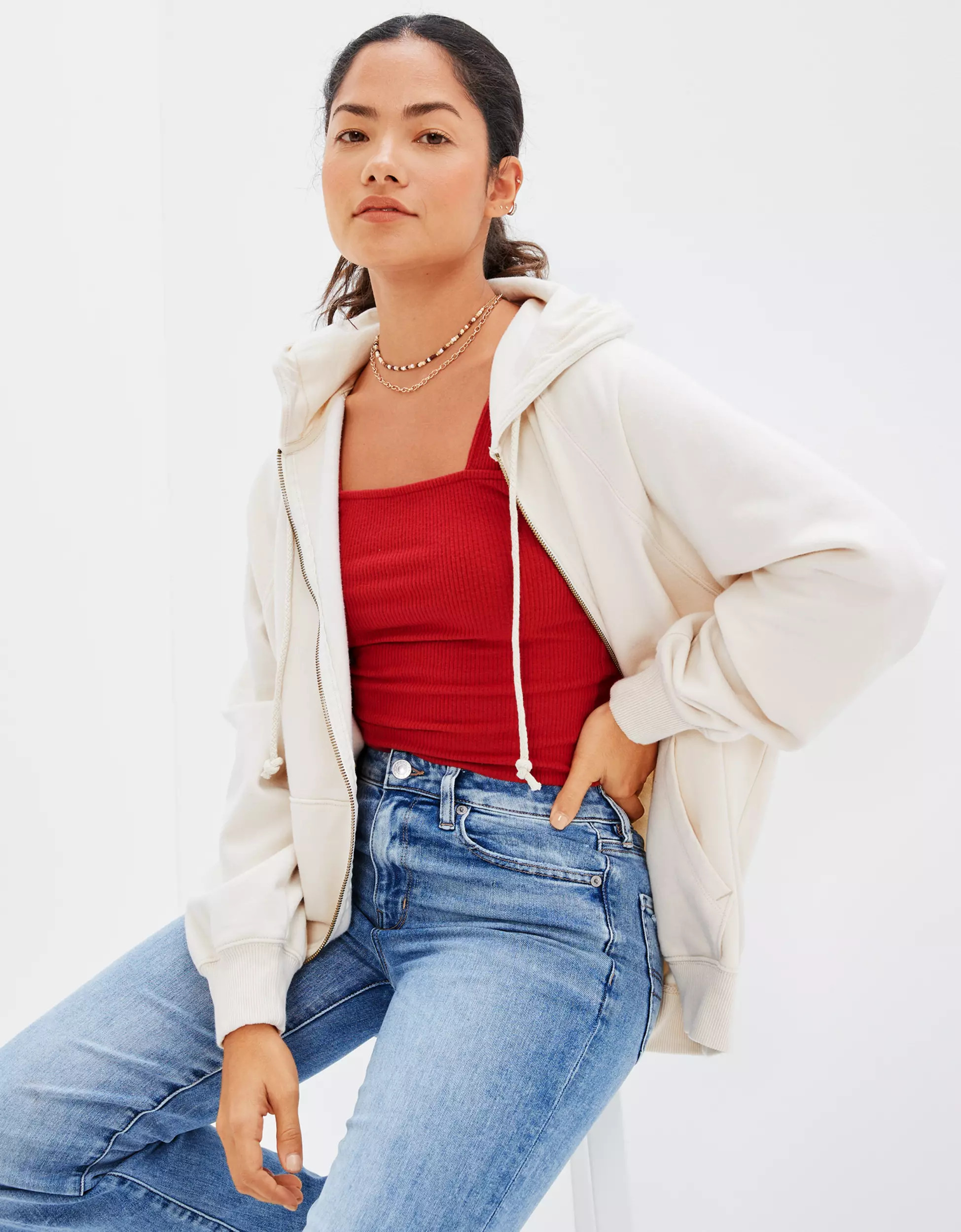 AE Oversized Zip-Up Hoodie | American Eagle Outfitters (US & CA)