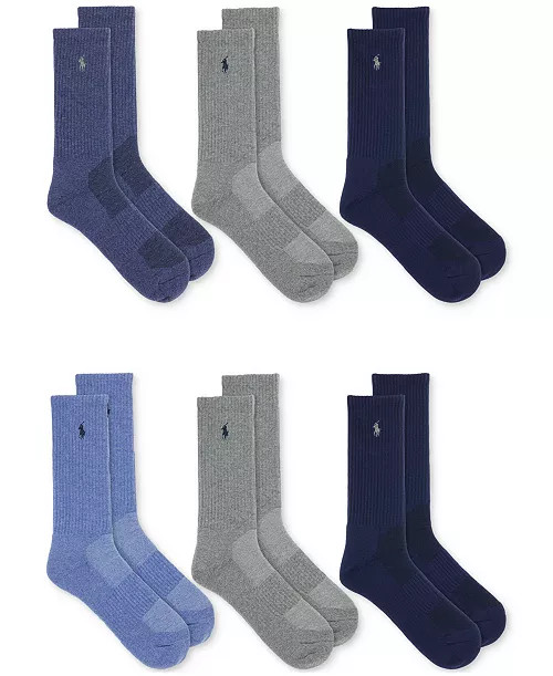Men's 6-Pk. Performance Sport Crew Socks | Macy's